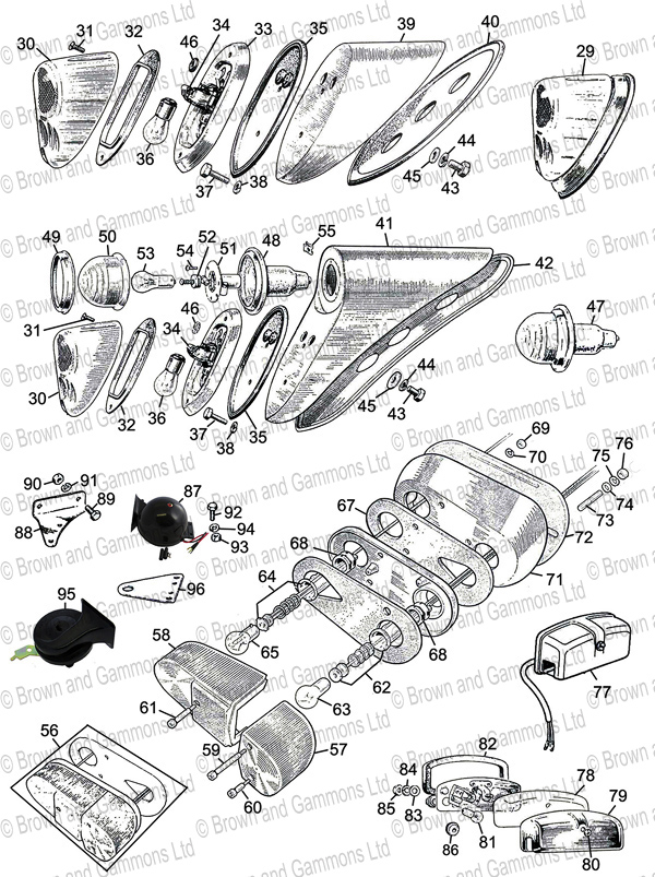 Image for Rear lamps Number plate lamp & horns